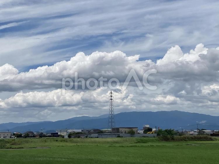 夏の空と雲（横） 夏,雲,空の写真素材