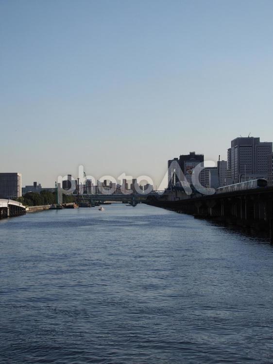 川のある風景 川,リバーサイド,青空の写真素材