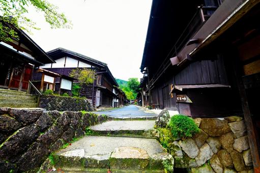 情緒漂う妻籠宿の風景 情緒漂う妻籠宿の風景 妻籠,宿場町,旅籠の写真素材