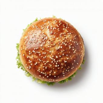 Top view of hamburger, hamburger, cheese, fast food, JPG
