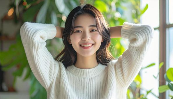 明るく前向きな笑顔の日本人美人モデル 明るく前向きな笑顔の日本人美人モデルの写真