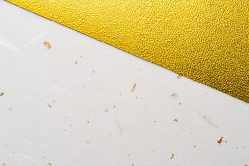 金箔風の白と金の和紙模様 和紙,紙,金箔の写真素材