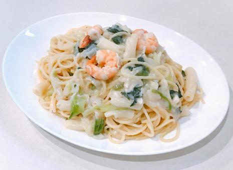 Shrimp cream pasta, JPG