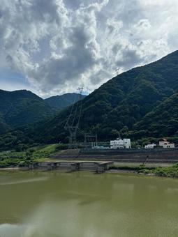 大川ダムの景色⑧ 大川ダムの景色⑧ 夏,風景,波の写真素材