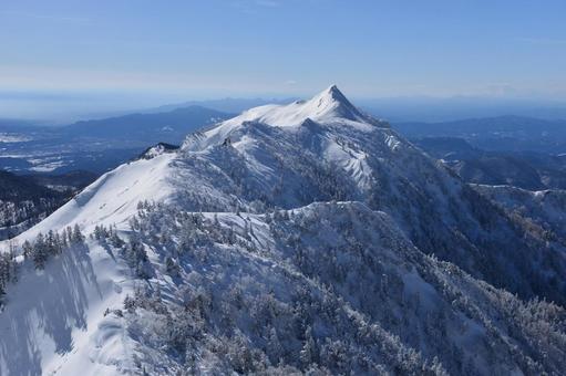 武尊山 雪山,雪,登山の写真素材