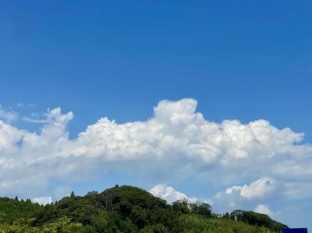 雲とソラと山 青空,青,空の写真素材