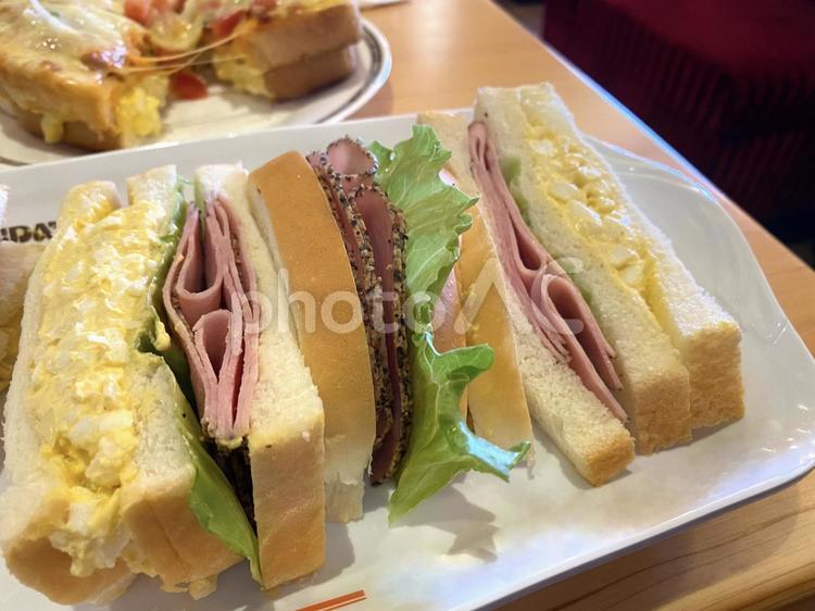 喫茶店のイメージ サンドイッチ,軽食,食パンの写真素材