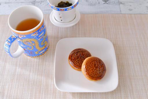 月餅 月餅 月餅,中華菓子,餡子の写真素材