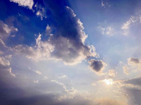 夏空 夏空 夏空,雲,白の写真素材
