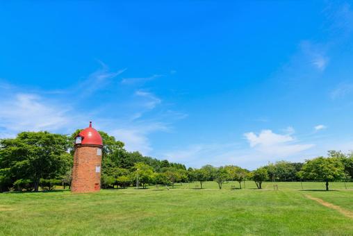 サイロと青空 サイロと青空 サイロ,青空,明治公園の写真素材