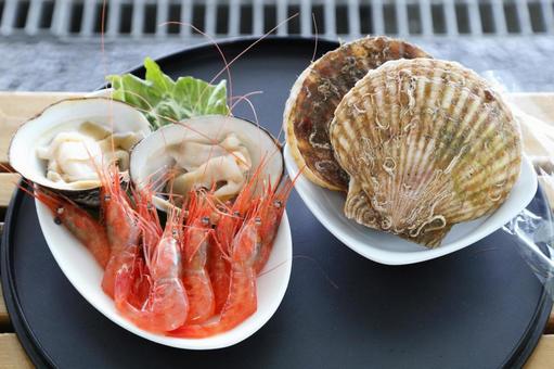 Seafood ingredients (scallops, shrimp, surf clam), JPG