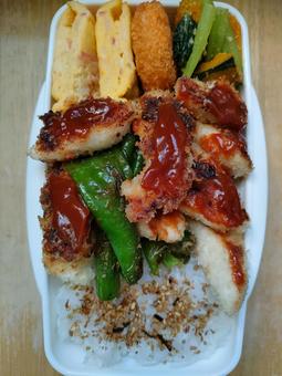 ささみフライケチャップソース弁当！ お弁当,弁当,手作りの写真素材