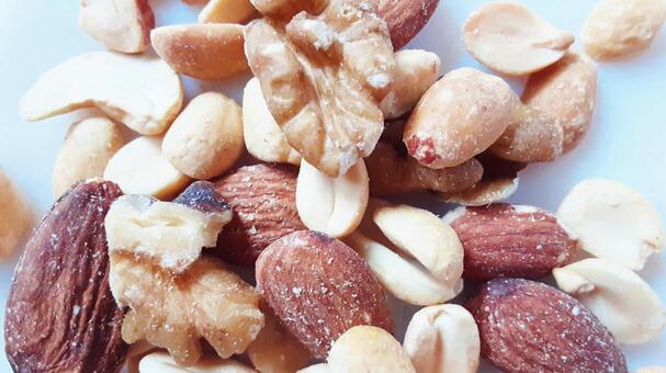 ４種ミックスナッツ・2 ナッツ,ミックス,アーモンドの写真素材