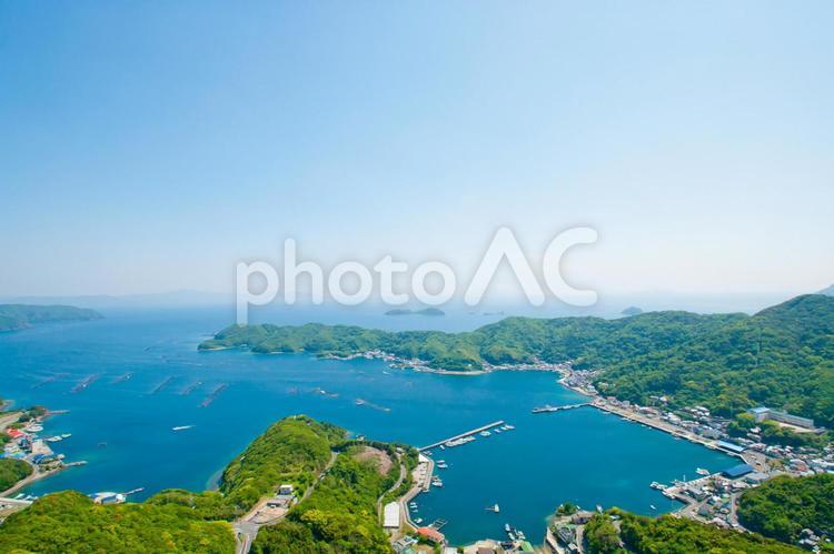宇和海展望タワー（タワー内より：久家方面・最高高度） 宇和海展望タワー,展望タワー,久良の写真素材