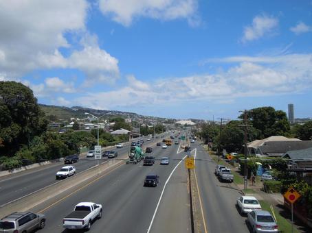 ホノルルの高速道路 ホノルルの高速道路 高速道路,ホノルル,フリーウェイの写真素材