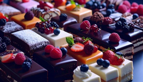 たくさんのケーキ たくさんのケーキの写真