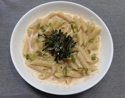 Photo, cod roe cream pasta, pasta, penne, 