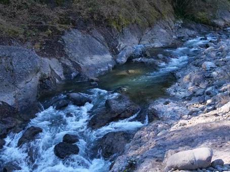 はねこし峡の流れ はねこし峡,峡谷,谷川の写真素材