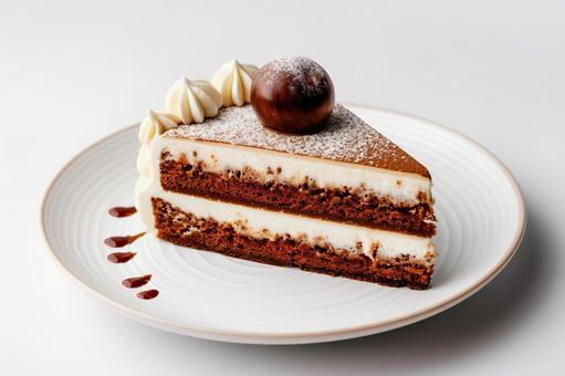 チョコと生クリームのケーキ チョコと生クリームのケーキの写真