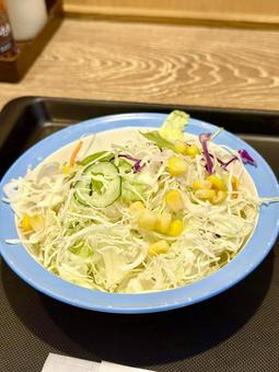 定食のセットのサラダ ビタミン,食物繊維,トウモロコシの写真素材