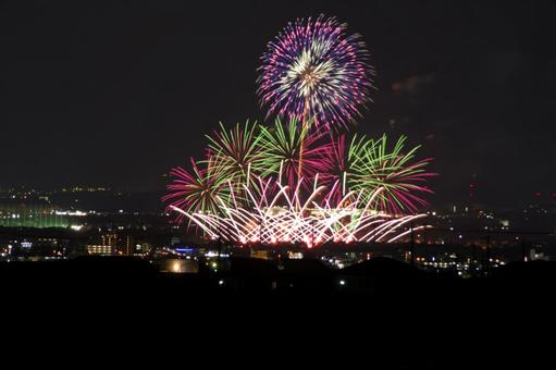 2025前橋花火大会1 2025前橋花火大会1 花火,夏,夜景の写真素材