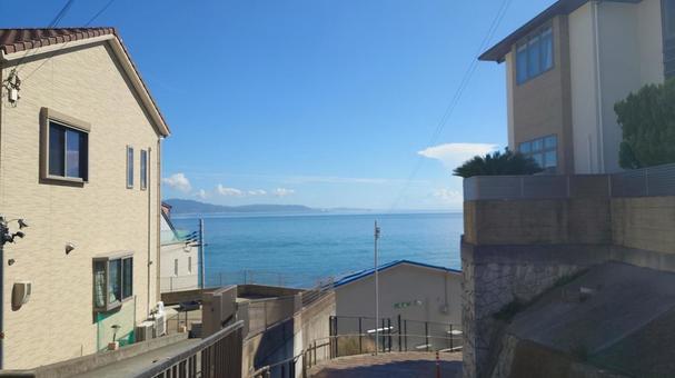 明石市藤江から瀬戸内海を望む 海,瀬戸内海,風景の写真素材