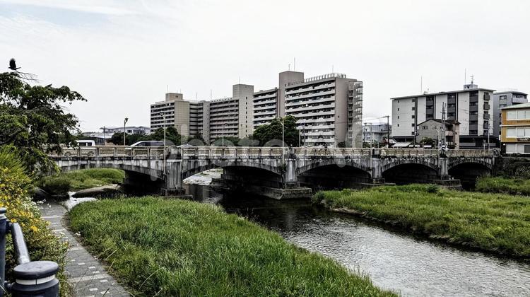 鴨川風景イメージ素材 鴨川,七条大橋,京都の写真素材