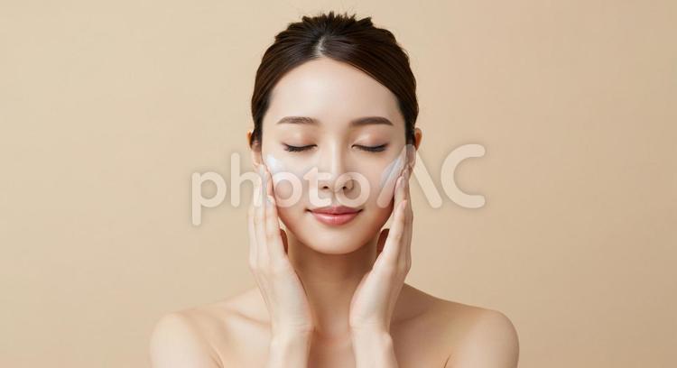美容イメージ、スキンケア、女性モデル 素肌,美容,スキンケアの写真素材