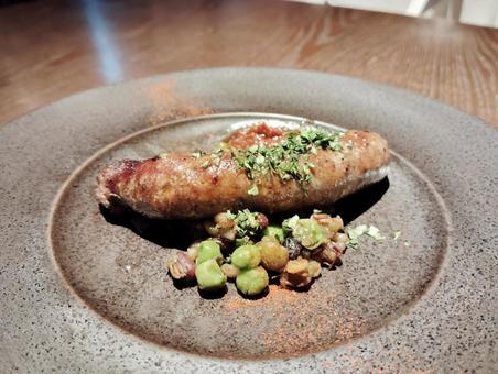 メルゲーズ メルゲーズ,チュニジア料理,レストランの写真素材