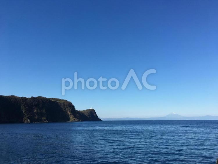 富士山のある風景 水域,風景,富士山の写真素材