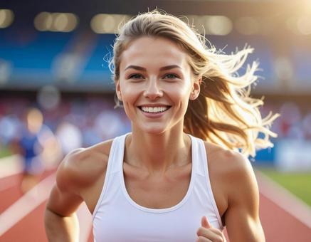 疾走感のある陸上選手の顏の写真