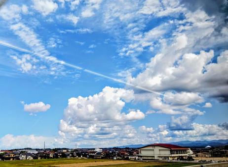 のどか のどか 空,曇り空,背景の写真素材