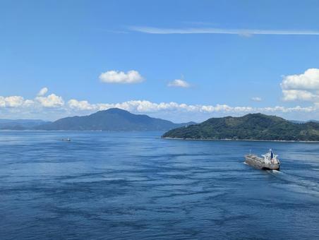 Photo, sea, ferry, seto inland sea, 
