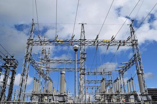 屋外変電設備 屋外変電設備,屋外変電所,変電設備の写真素材