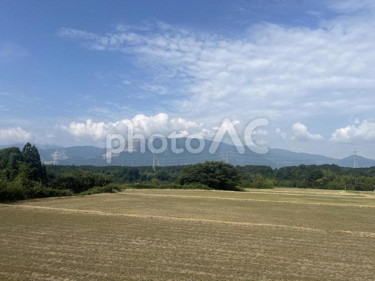 田舎の自然風景 自然,田んぼ,山の写真素材