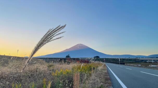 富士山2 富士山,夕焼け,世界遺産の写真素材