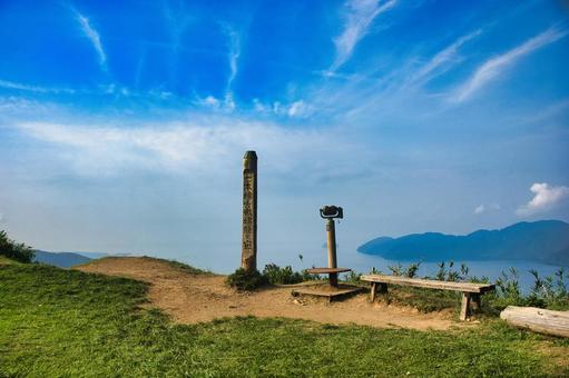 賤ヶ岳 風景 賤ヶ岳 風景 山頂,グリーン,晴れの写真素材