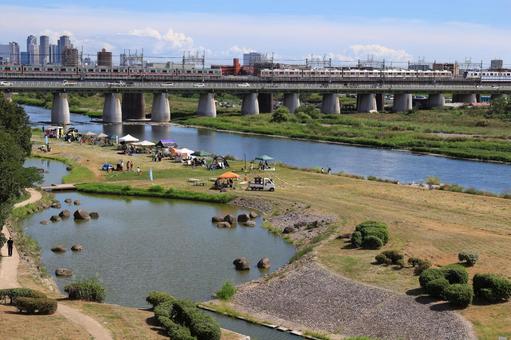 東急田園都市線と休暇の家族時間 東急田園都市線と休暇の家族時間 東京急行電鉄,東急田園都市線,東京都の写真素材