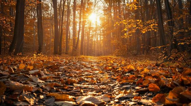 紅葉が美しい秋の小道 紅葉が美しい秋の小道の写真