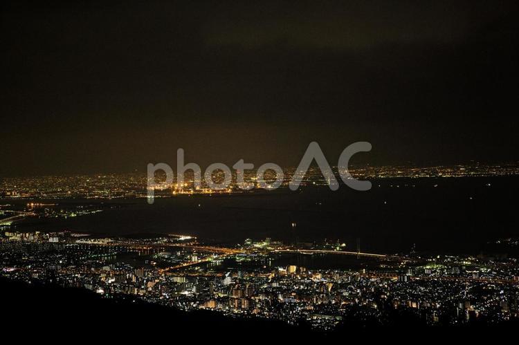 山の上から見た夜景（1） 夜景,夜,景色の写真素材