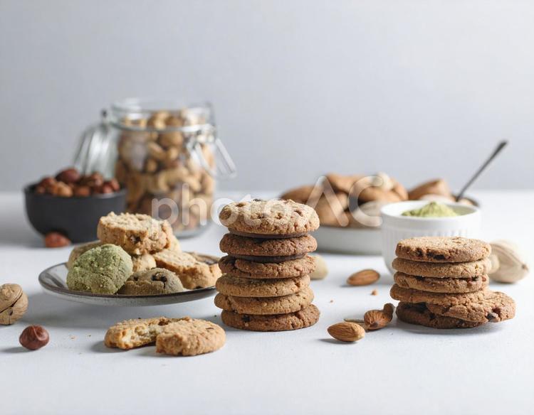 スイーツのおしゃれな背景 スイーツ,サブレ,ビスケットの写真素材