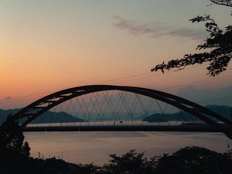 音戸大橋 音戸大橋,音戸の瀬戸,赤い橋の写真素材