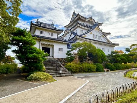 岸和田城 大阪,大阪府,岸和田の写真素材