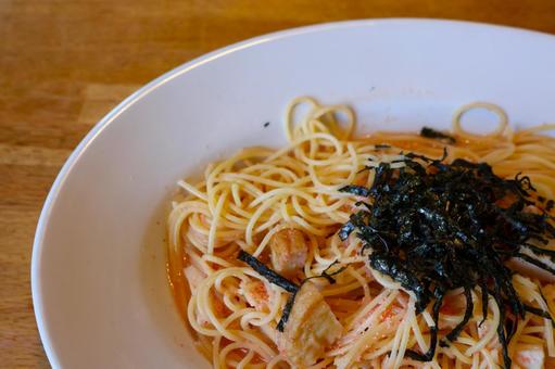 パスタ店の博多明太子スパゲッティ パスタ店の博多明太子スパゲッティ パスタ,スパゲッティ,博多明太子の写真素材