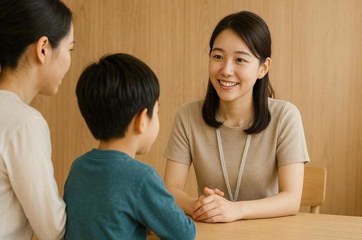 相談室での温かい対話の写真