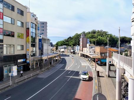 Photo, 追浜駅, route 16, shopping street, 