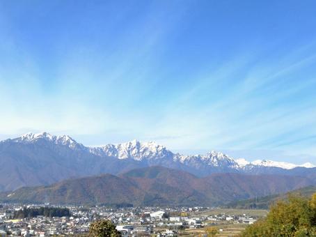 雪の北アルプス 北アルプス,雪景色,自然の写真素材