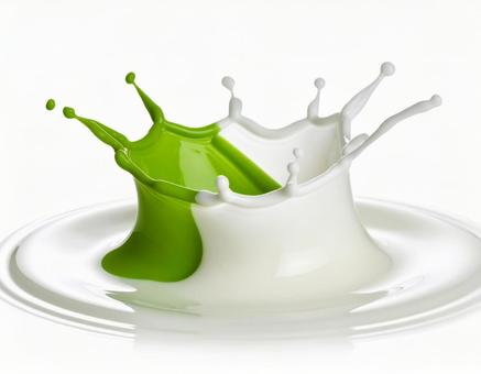 抹茶ミルクのミルククラウン 抹茶ミルクのミルククラウンの写真