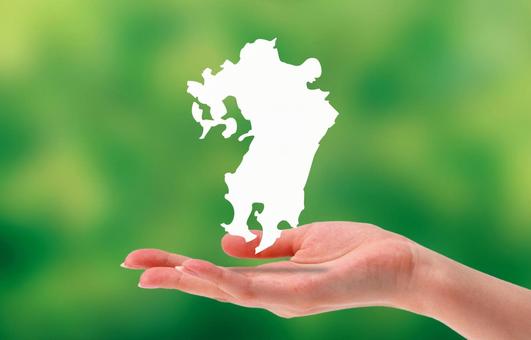 九州の地図イメージ画像 九州,日本,地図の写真素材