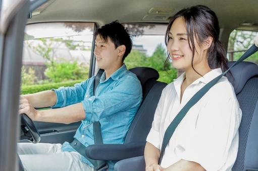 家族旅行　ドライブイメージ 人物,家族,女性の写真素材